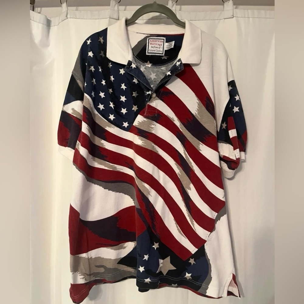 Vintage American flag polo